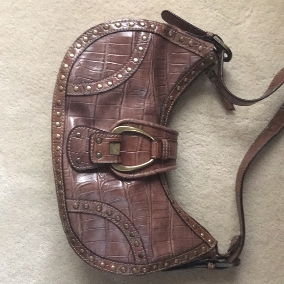 Nine West, Croc Embossed Bag, Brown - Picture 2 of 8